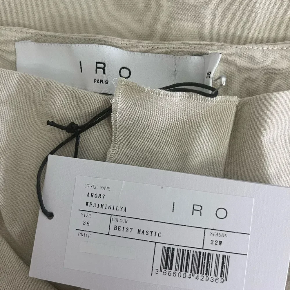 Iro Minilya Draped High-Waist Skirt NWT Size 36=size XS